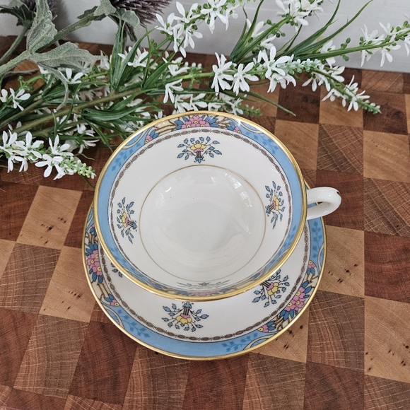 Blue Tree Lenox Tea Cup and Saucer vintage Discontinued Pattern - Picture 3 of 13